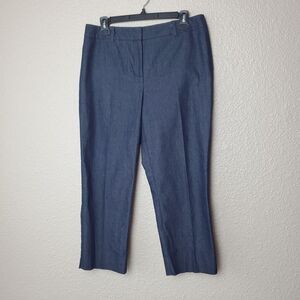 Chico's Straight ankle-length dress pants size 15 "L"‎ women's navy blue zipper